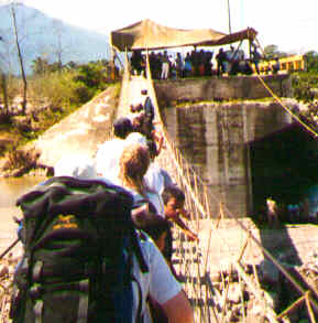 Destroyed bridge in Honduras