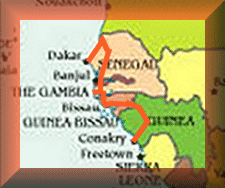 Reiseroute Conakry-Dakar