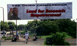 Mugabes Wahlpropaganda in Vicfalls / Simbabwe